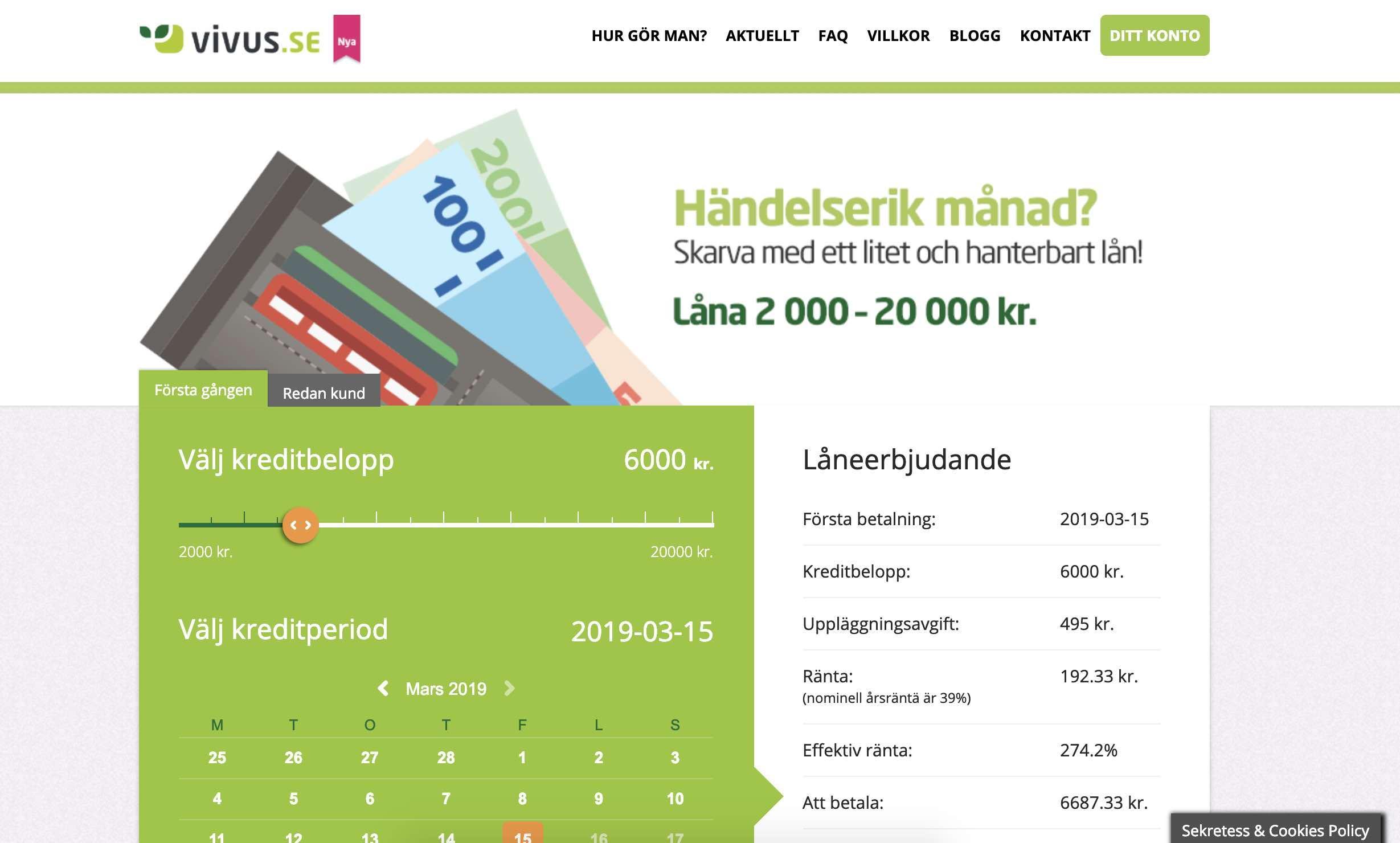 Vivus.se lån – Omdöme – Räntor och avgifter – FinancePal.se